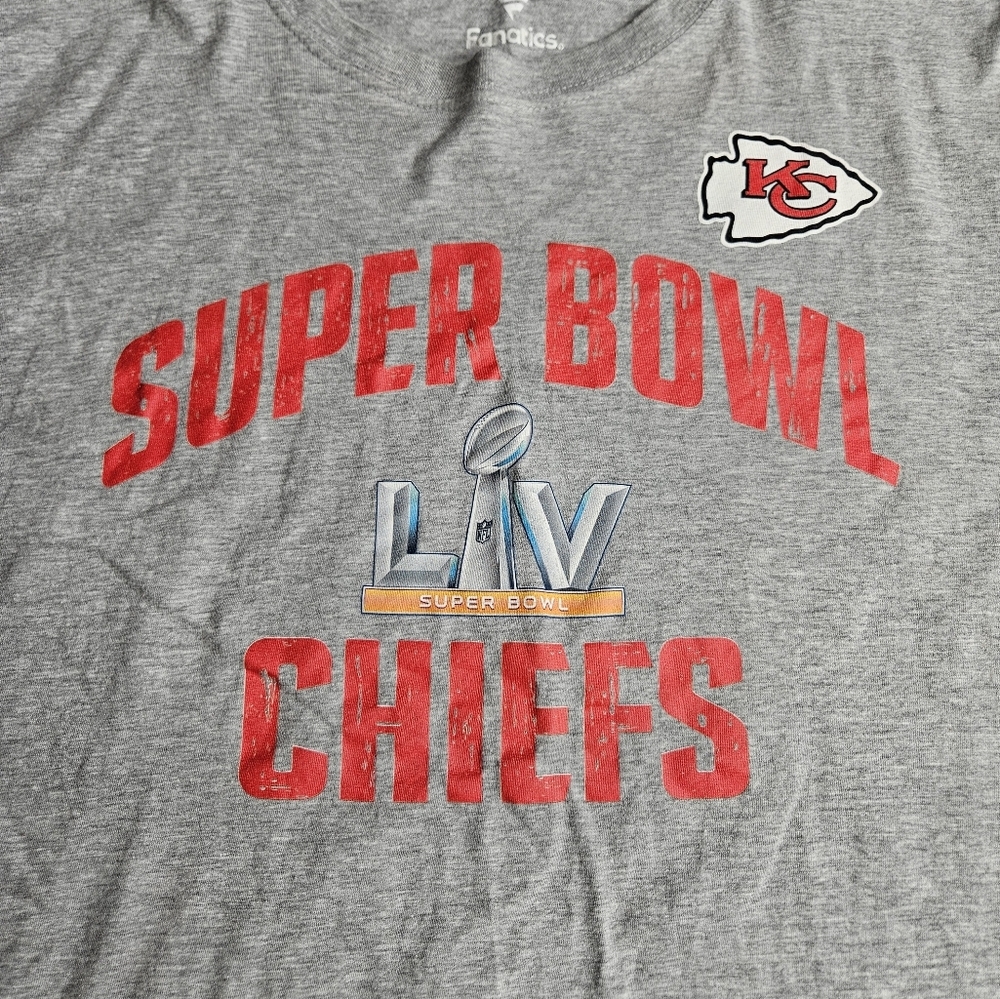 Kansas City KC Chiefs Fanatics Tshirt Grey XL Super Bowl LIV